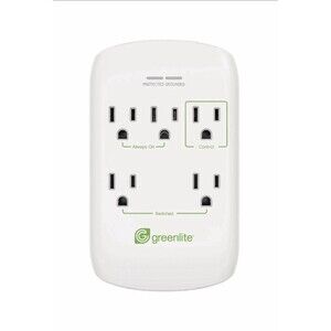 Brand New GREENLITE 5-Outlet Smart Power Strip SURGE PROTECTOR Wall Mounted NWT